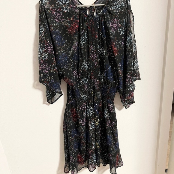 NWT Free People Anna Mini Chiffon Dress Colorful Metallic Open Back size XL - Picture 11 of 13